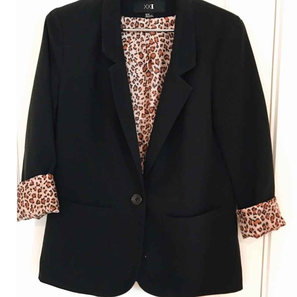 Black Blazer. Leopard Lining.